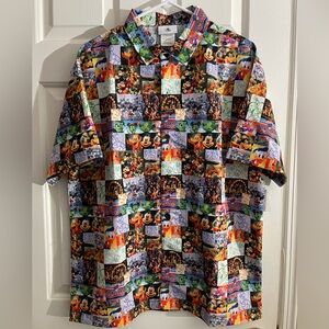 Men's Large (L) Disney Parks Mickey & Friends Through the Decades Button Down